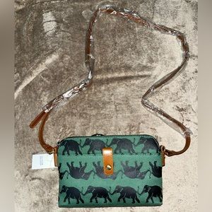 ModCloth Camp Counselor Crossbody Bag Green Elephants NWT